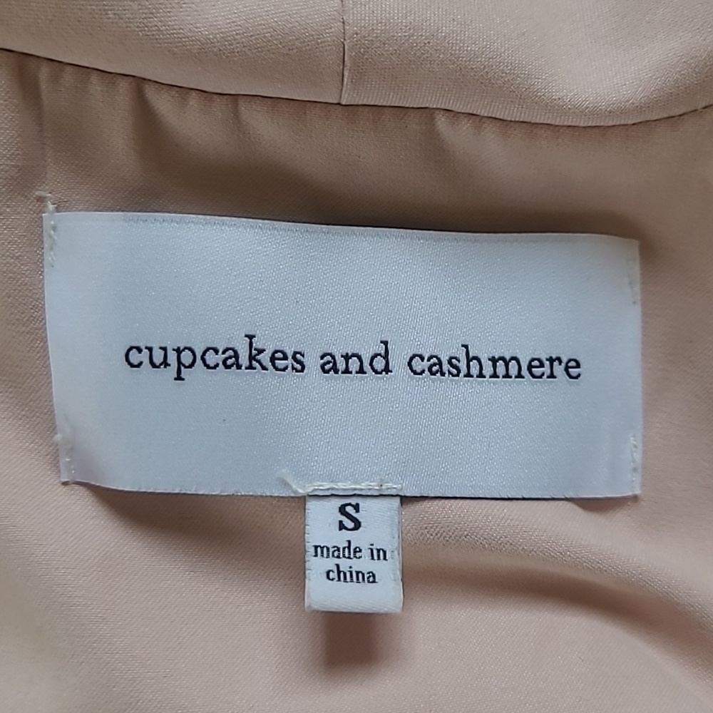 Cupcakes & Cashmere 'Laswell' Blush Draped Open Trench Coat - Size S - Picture 5 of 7